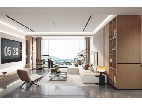  现代客餐厅3d模型 