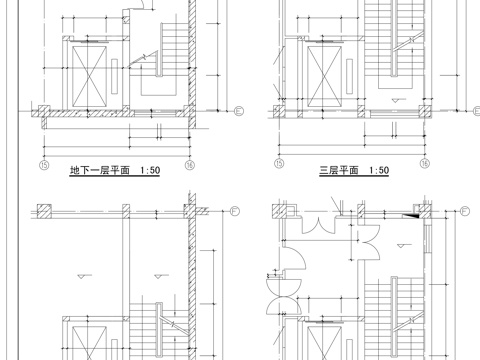 楼梯平面cad施工图