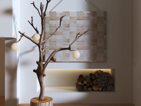  现代落地灯su模型 