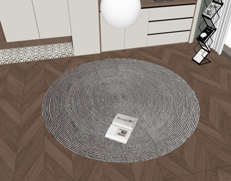 现代圆形地毯su模型