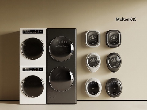  现代洗衣机 洗衣机 烘干机 滚筒洗衣机 挂壁洗衣机3d模型 