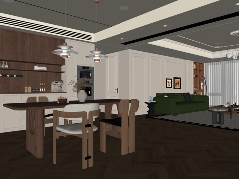 家装 衣帽间 餐厅su模型