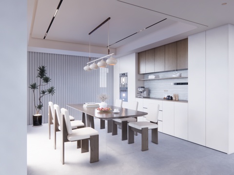 客餐厅 家装 阳台su模型