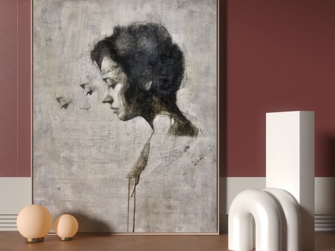 现代挂画su模型