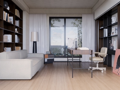 厨房 客厅 衣帽间 客餐厅 茶室 阳台su模型