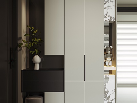  现代入户鞋柜3d模型 