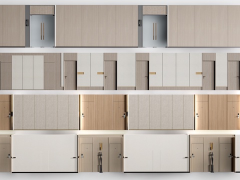 现代办公室走廊 酒店走廊 过道su模型