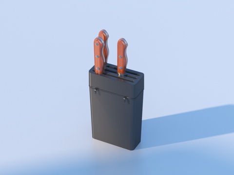  厨具 刀具组合 刀架 菜刀3d模型 
