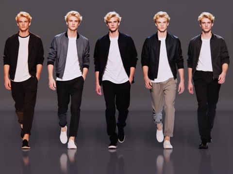 2D现代人物 时尚休闲装 休闲模特 现代商业街拍 休闲装帅哥su模型