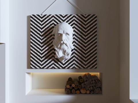 现代墙饰su模型