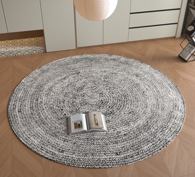 现代圆形地毯su模型