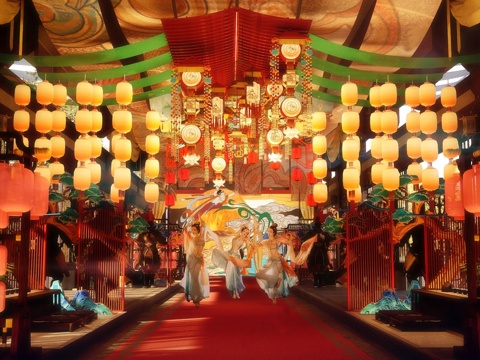 新中式国潮古风茶餐厅 商业美陈 古风集市su模型