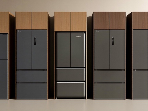  现代冰箱 冰箱 双开门冰箱 嵌入式冰箱 单开门冰箱3d模型 