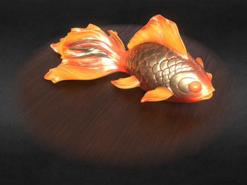  鱼4K烘焙材质测试su模型 