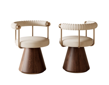 意式轻奢餐椅su模型