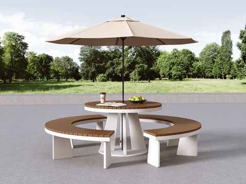 现代户外桌椅 休闲桌椅su模型