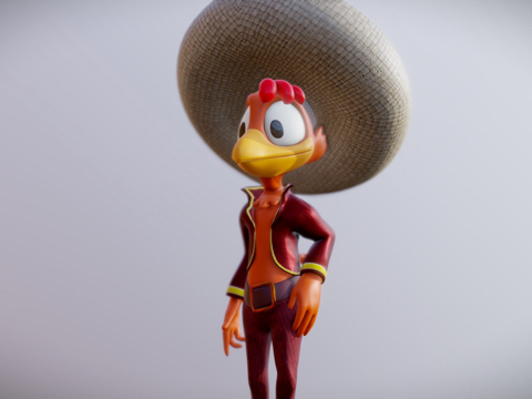  粉丝艺术潘奇托手枪迪士尼角色su模型 