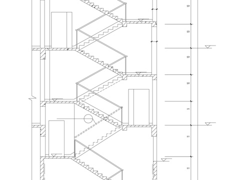 楼梯平面剖面cad施工图