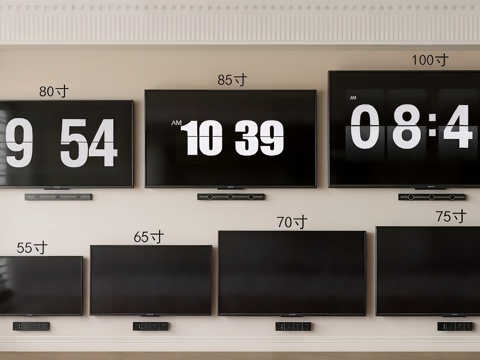  现代电视 液晶电视 壁挂式电视 大屏电视3d模型 