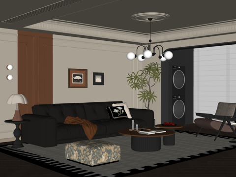 衣帽间 茶室 客餐厅su模型