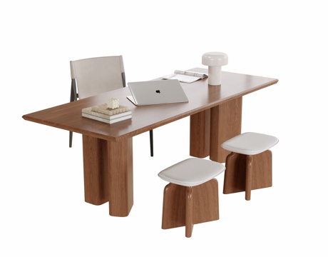  现代书桌椅 凳子3d模型 