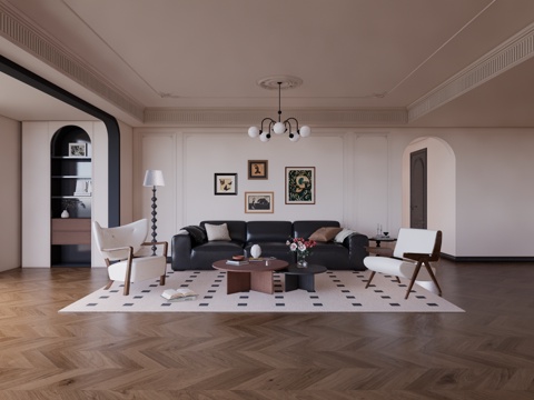 卫生间 客厅 茶室 门窗 客餐厅 卧室su模型