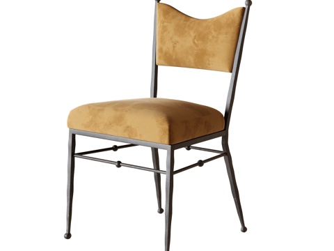  美式中古单椅su模型 