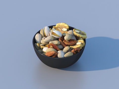  开心果 花生 腰果 杏仁果 坚果3d模型 