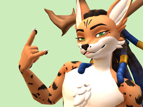  北极山猫虚拟形象su模型 