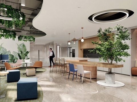  现代茶水间 茶水区 茶水休闲区su模型 