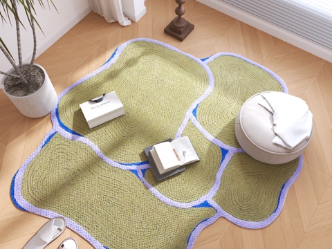  现代异形地毯su模型 