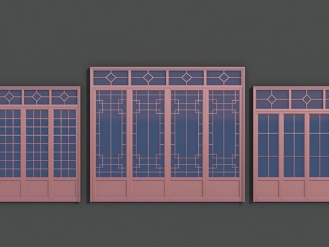  入户门  推拉门su模型 