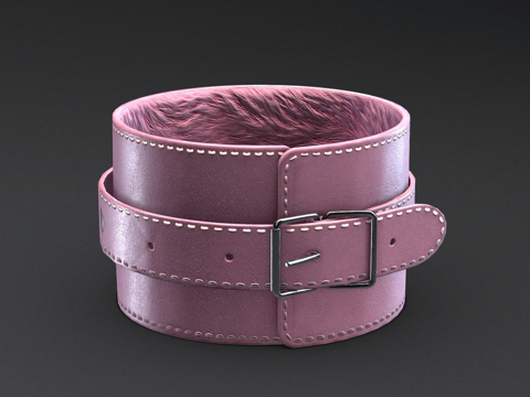 毛皮皮革手铐 PBR游戏就绪资源su模型