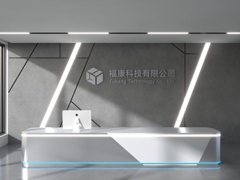  现代背景墙 前台背景墙 公司形象墙 接待背景墙 科技背景墙3d模型 