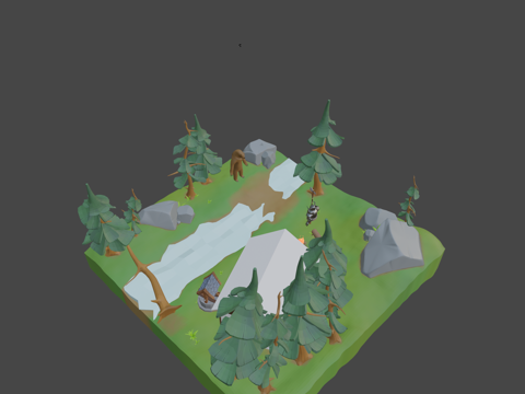 森林立体su模型