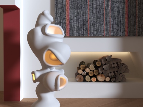  现代落地灯su模型 