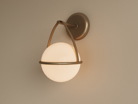  现代金属壁灯 床头壁灯 镜前壁灯 轻奢壁灯 复古壁灯3d模型 