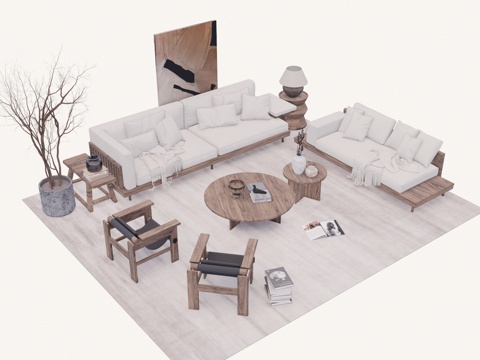  客厅 家装 衣帽间 门窗 茶室su模型 