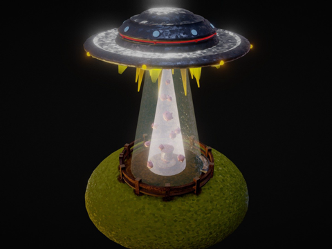  UFO绑架猪群su模型 