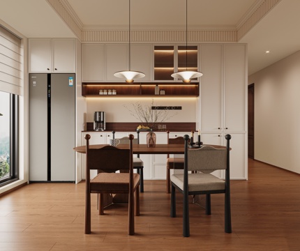  法式中古客餐厅沙发餐桌椅3d模型 