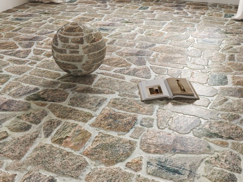  现代仿古砖地面su模型 