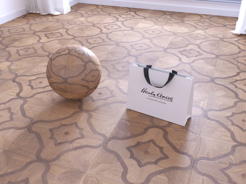  现代木地板su模型 