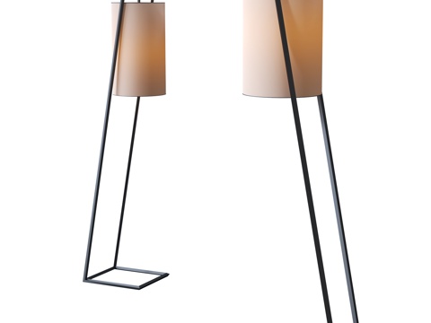  新中式落地灯su模型 