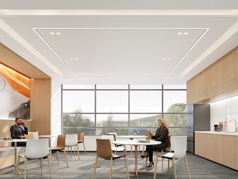  现代简约茶水间 茶水间 现代茶水间 员工休息区 办公休息区su模型 