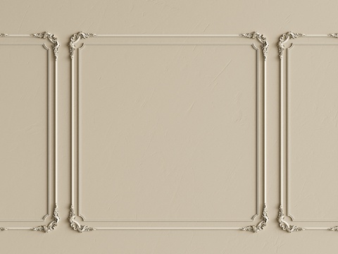  法式石膏雕花线条 欧式石膏线 角花 石膏造型线 石膏线背景墙su模型 