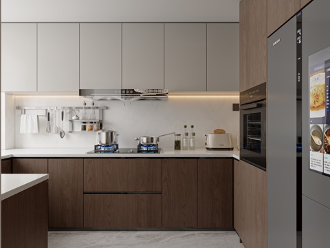  意式轻奢厨房3d模型 