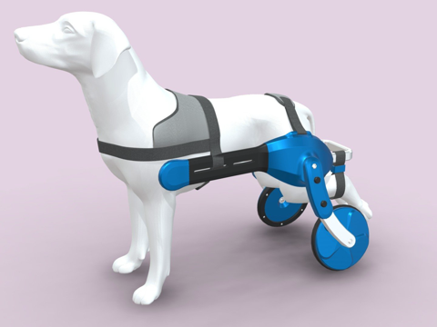  狗狗轮椅su模型 