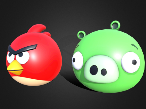  愤怒的小鸟角色集su模型 