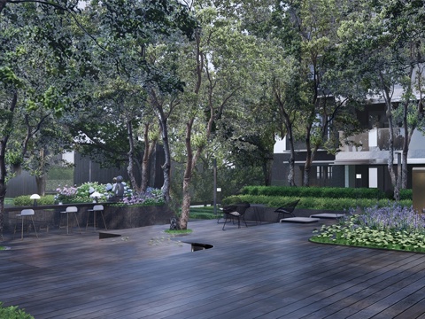 现代公园景观 林下景观 户外公园su模型