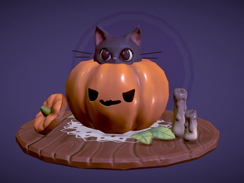  幽灵南瓜猫su模型 